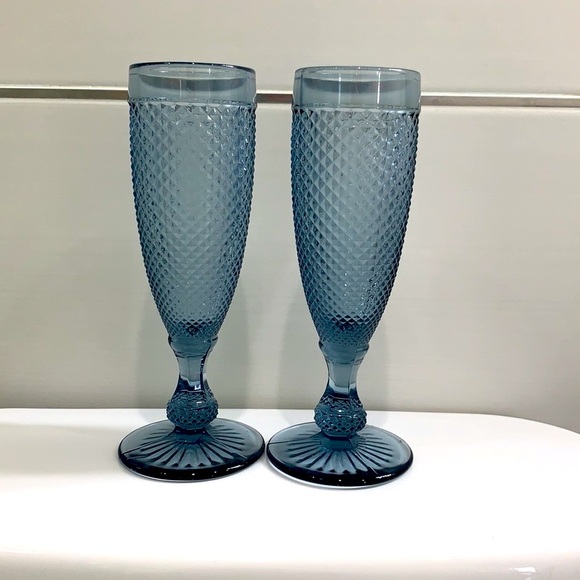 🥂New! Set of 2 Blue Champagne Flutes - Picture 8 of 9